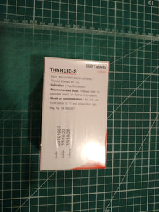 Thyroid-S,Thyroid support, Dietary Supplement, 60 mg, 500 Tablets,Free Shipping